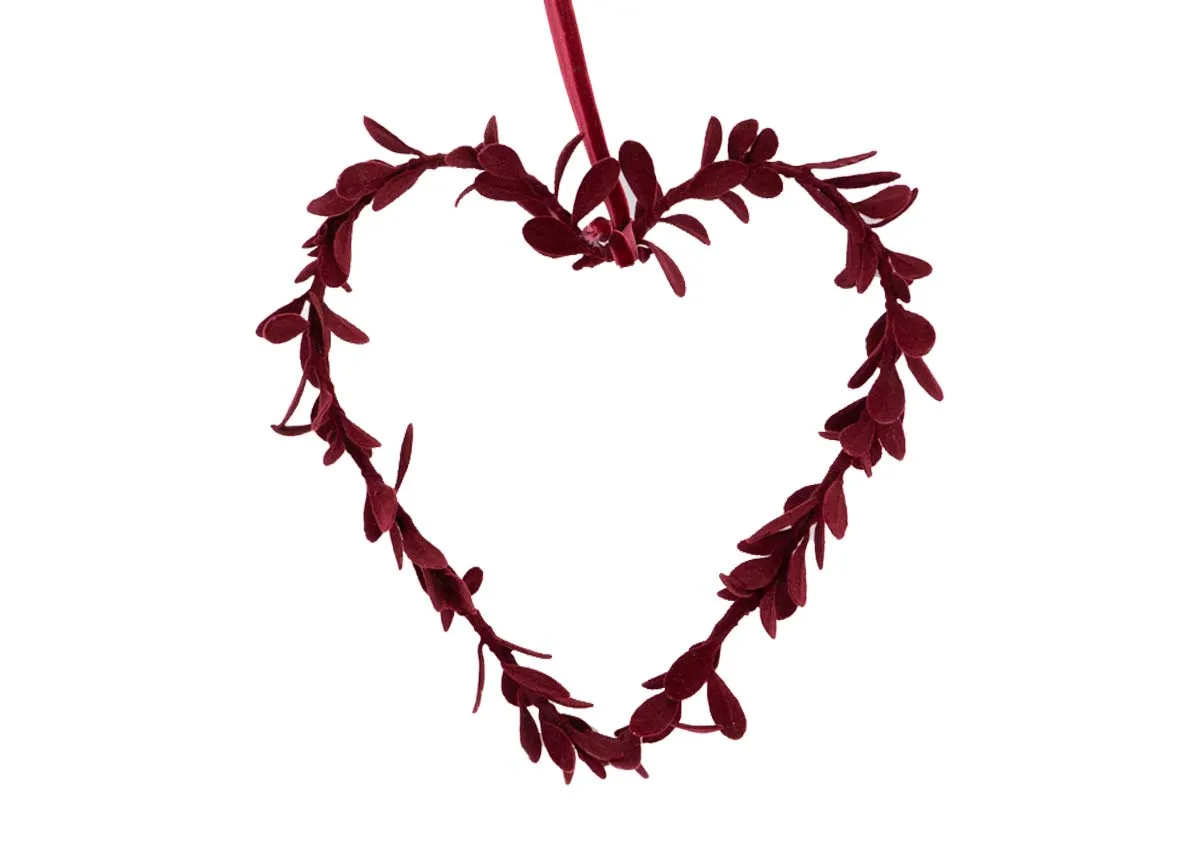 Box of 12 Red Hanging Heart - Christmas Decoration