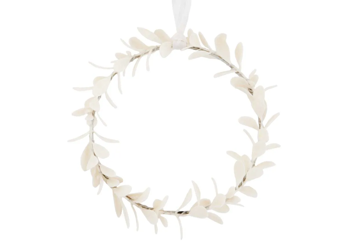 Box of 12 Cream Hanging Circle - Christmas Decoration