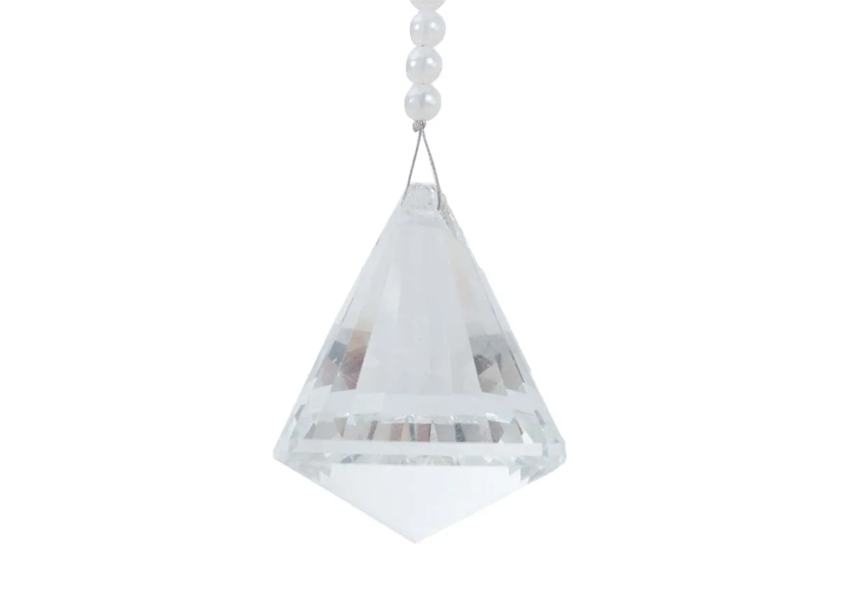 A dimension image of the Cream Large Crystal Garland with 4cm x 25cm