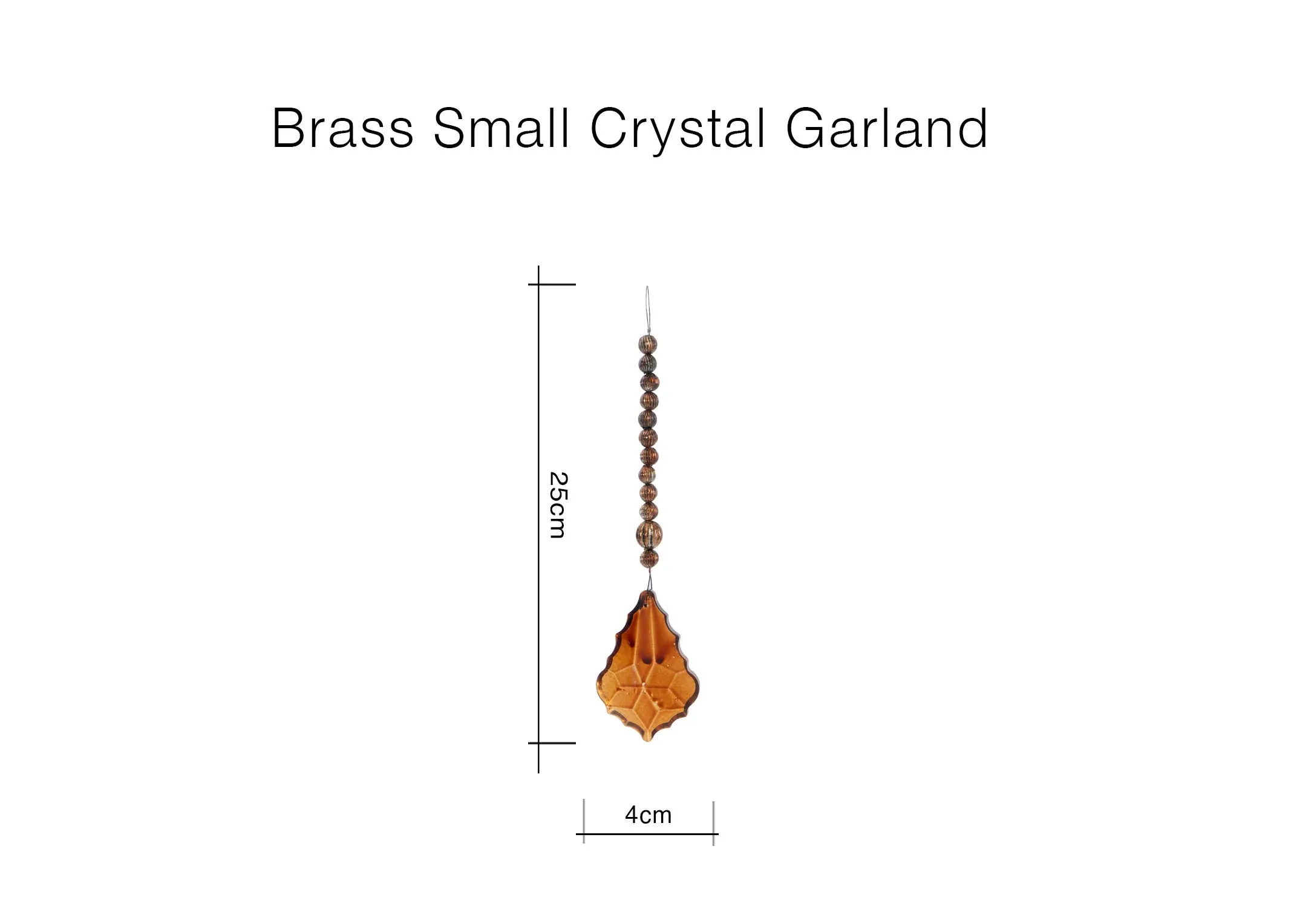 A dimension image of the Brass Small Garland with 4cm x 25cm