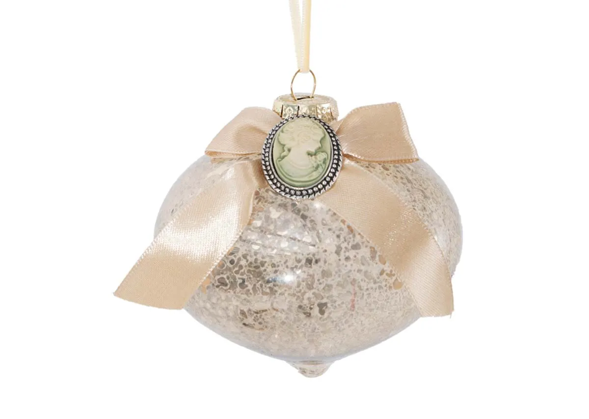 Box Of 6 Gold Speckle - Christmas Bauble