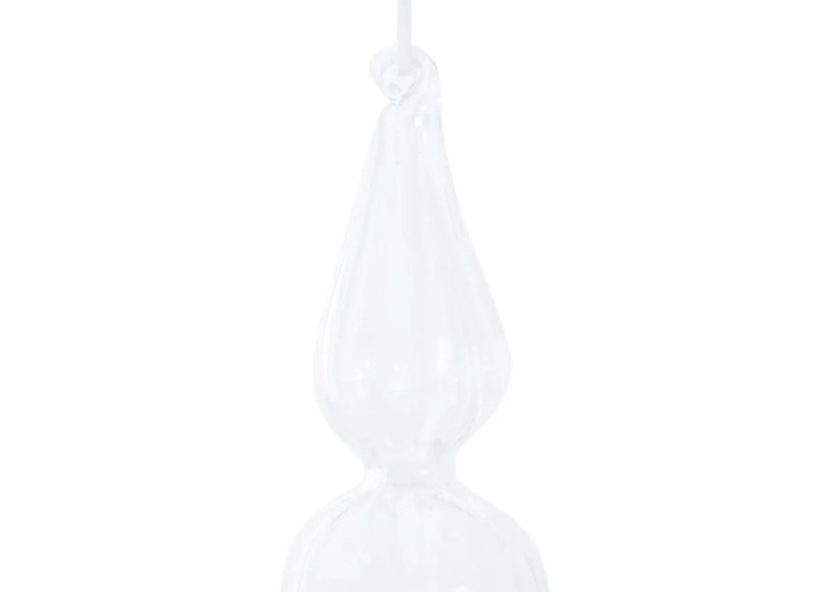 A dimension image of the Clear Hanging Finial with 5cm x 19cm