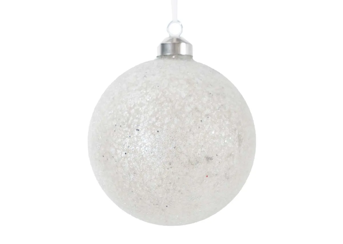 Box of 6 Silver Round - Christmas Bauble