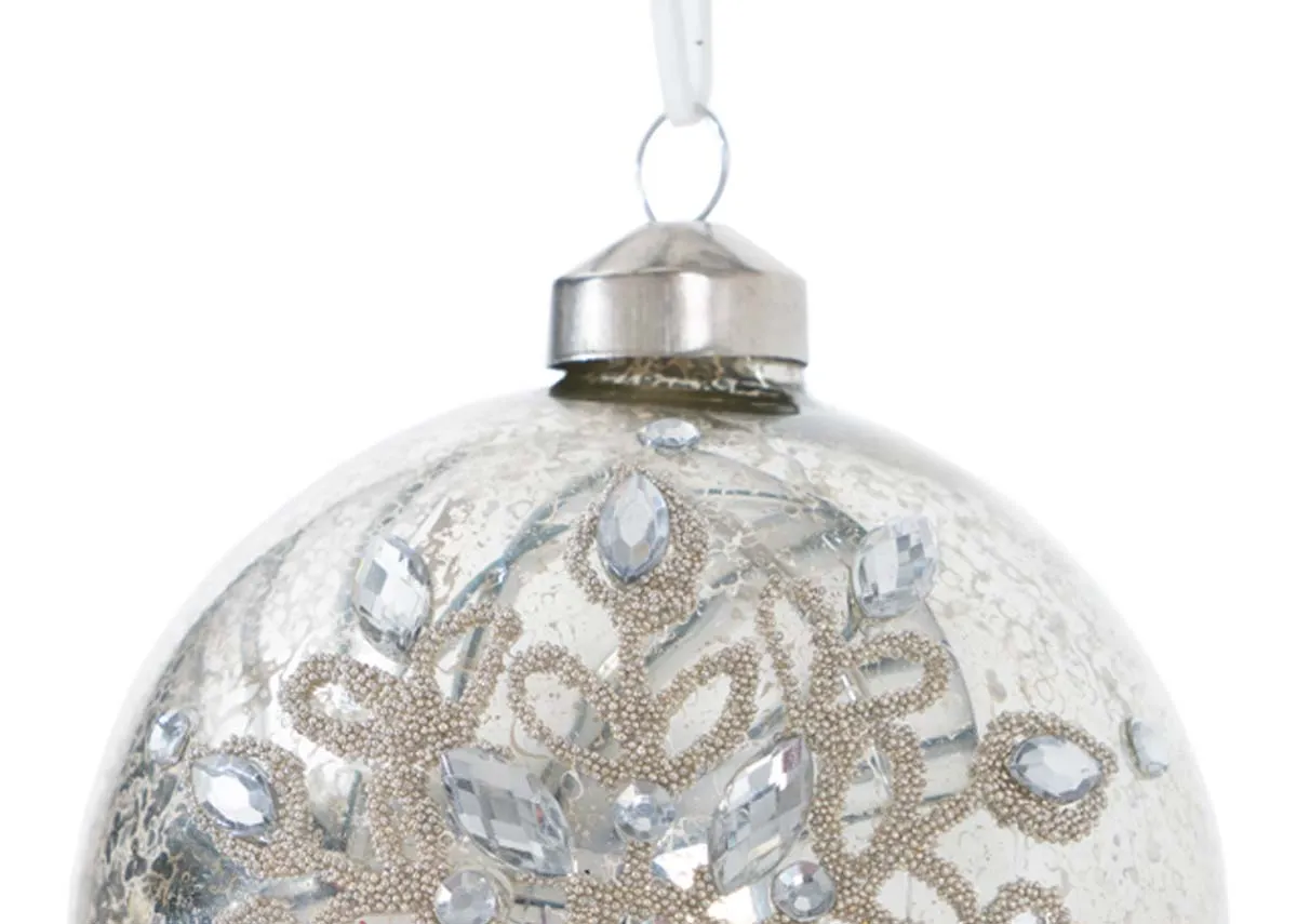 A dimension image of the Clear Round Bauble with 10cm