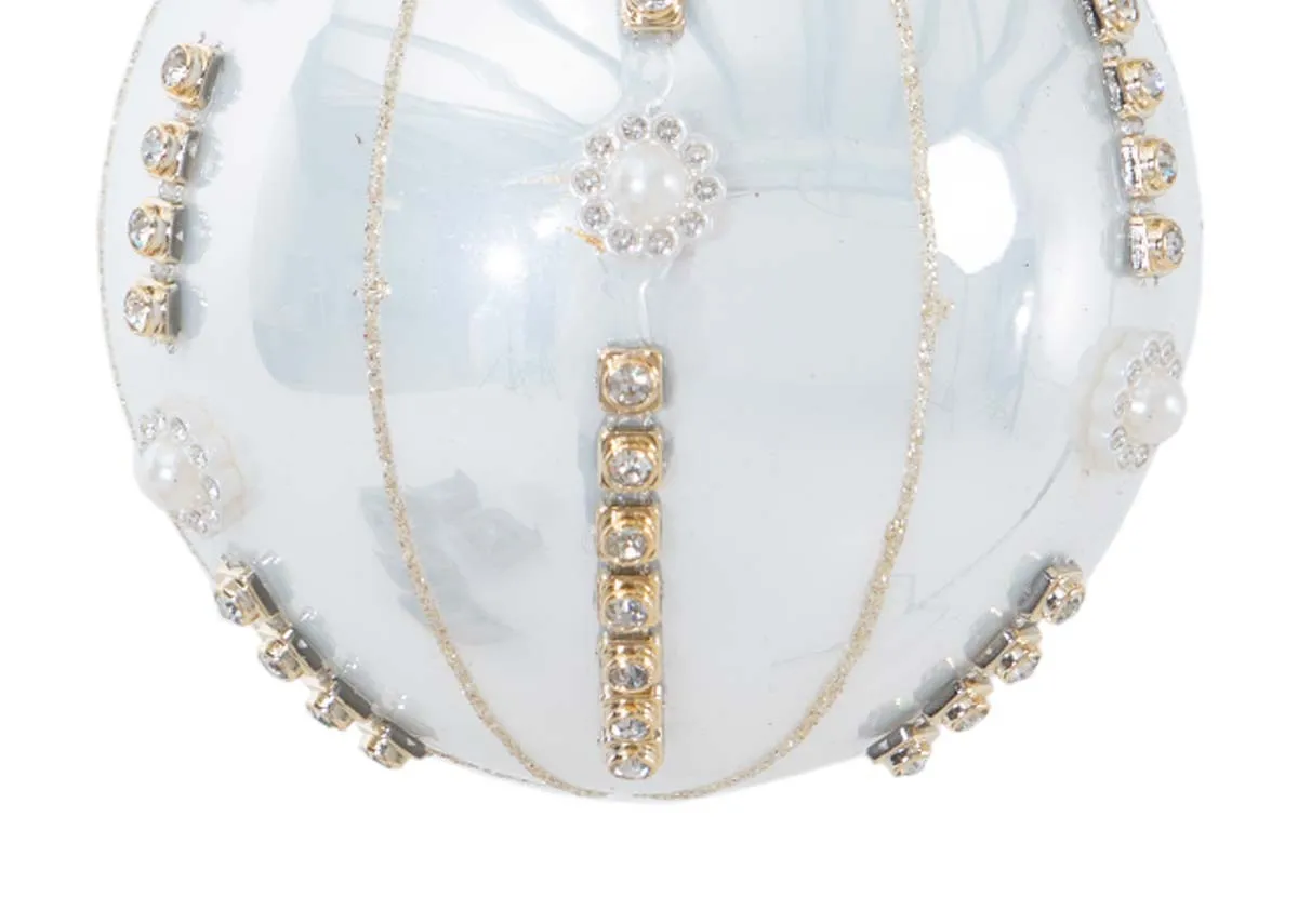 A dimension image of the Gold Jewel Bauble with 10cm