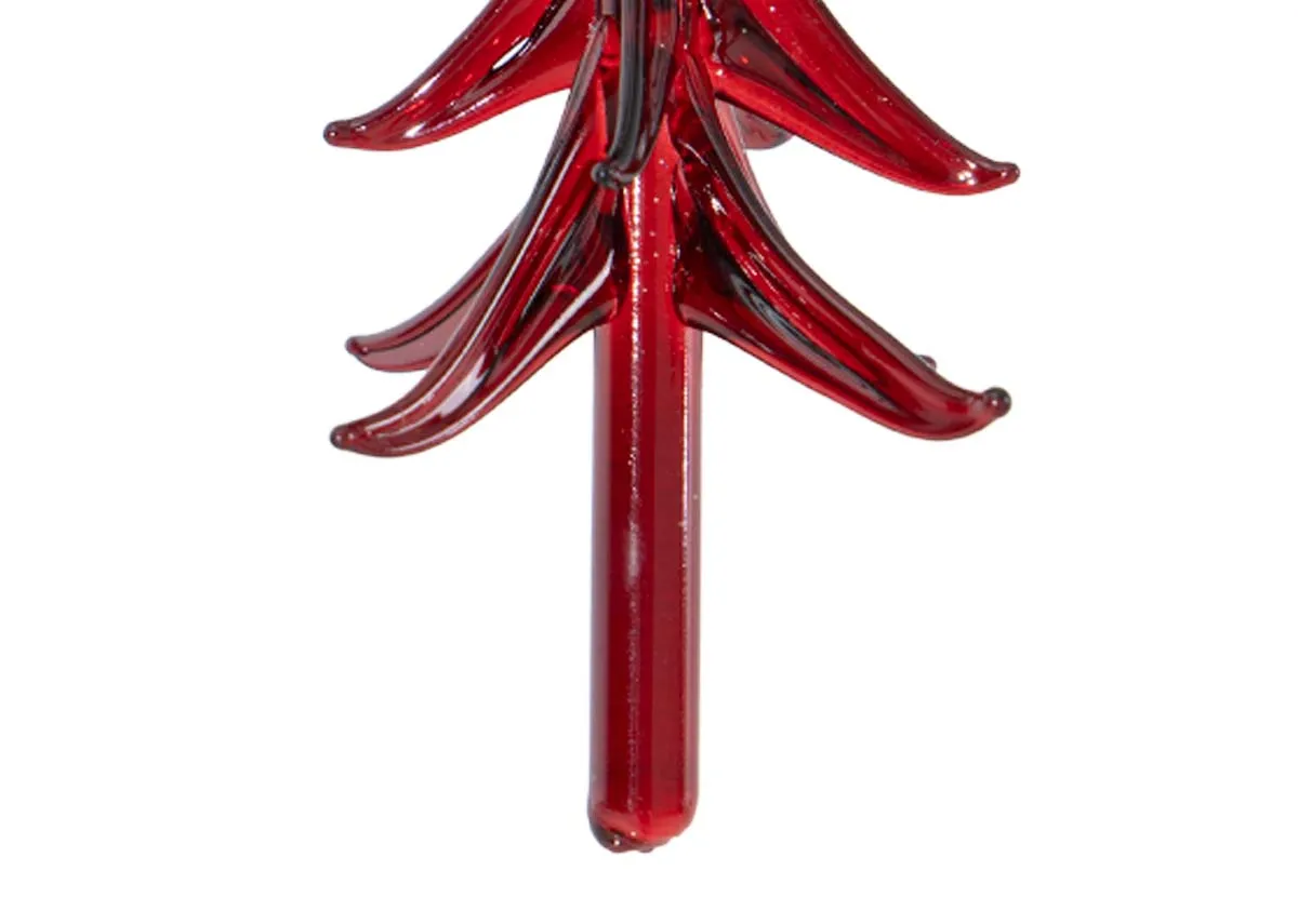 A dimension image of the Red Glass Tree with 6.5cm x 11cm
