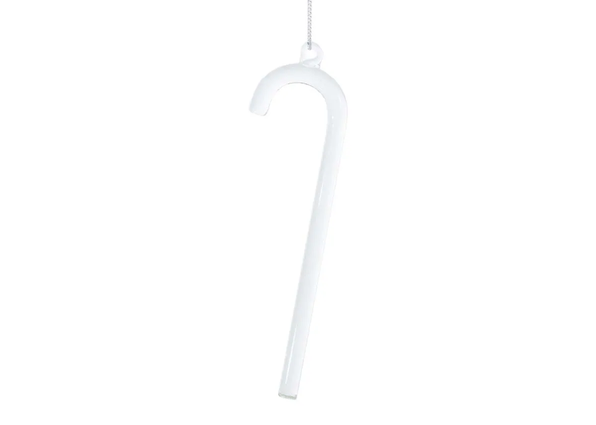 Box of 12 Clear Glass Candy Cane - Christmas Decoration
