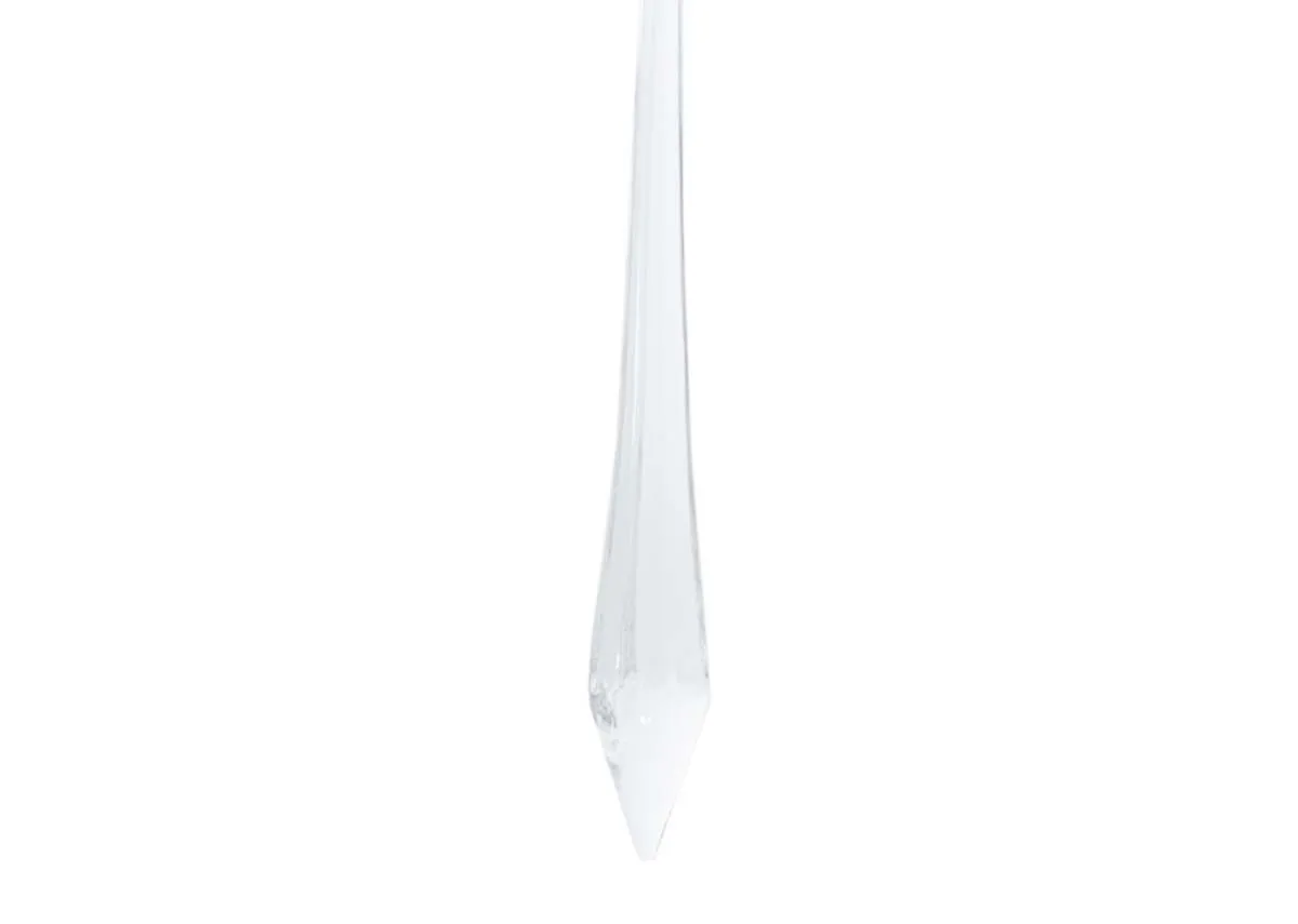 A dimension image of the Clear Glass Icicle of 13cm