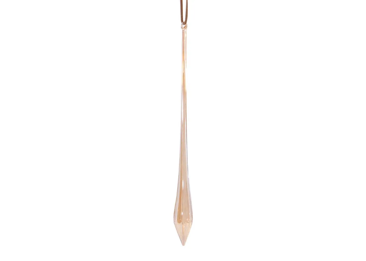 Box of 12 Copper Glass Drop Icicle - Christmas Decoration