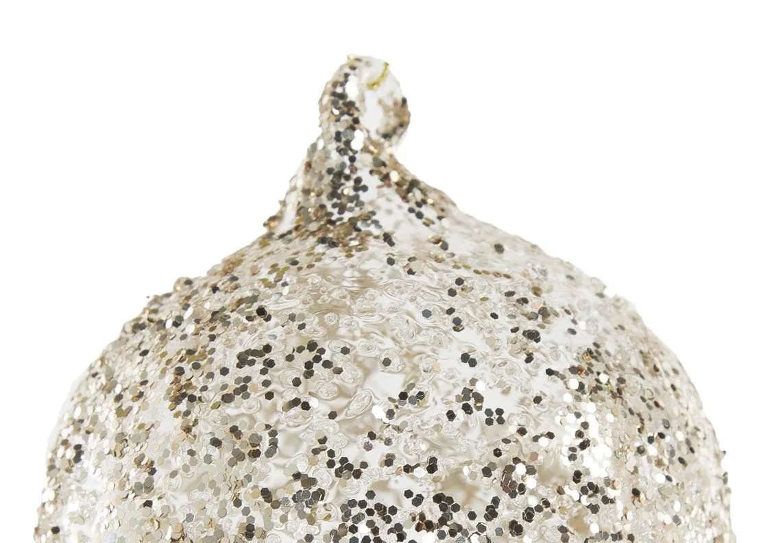 A set of 4 Gold Baubles with 8cm Diameter