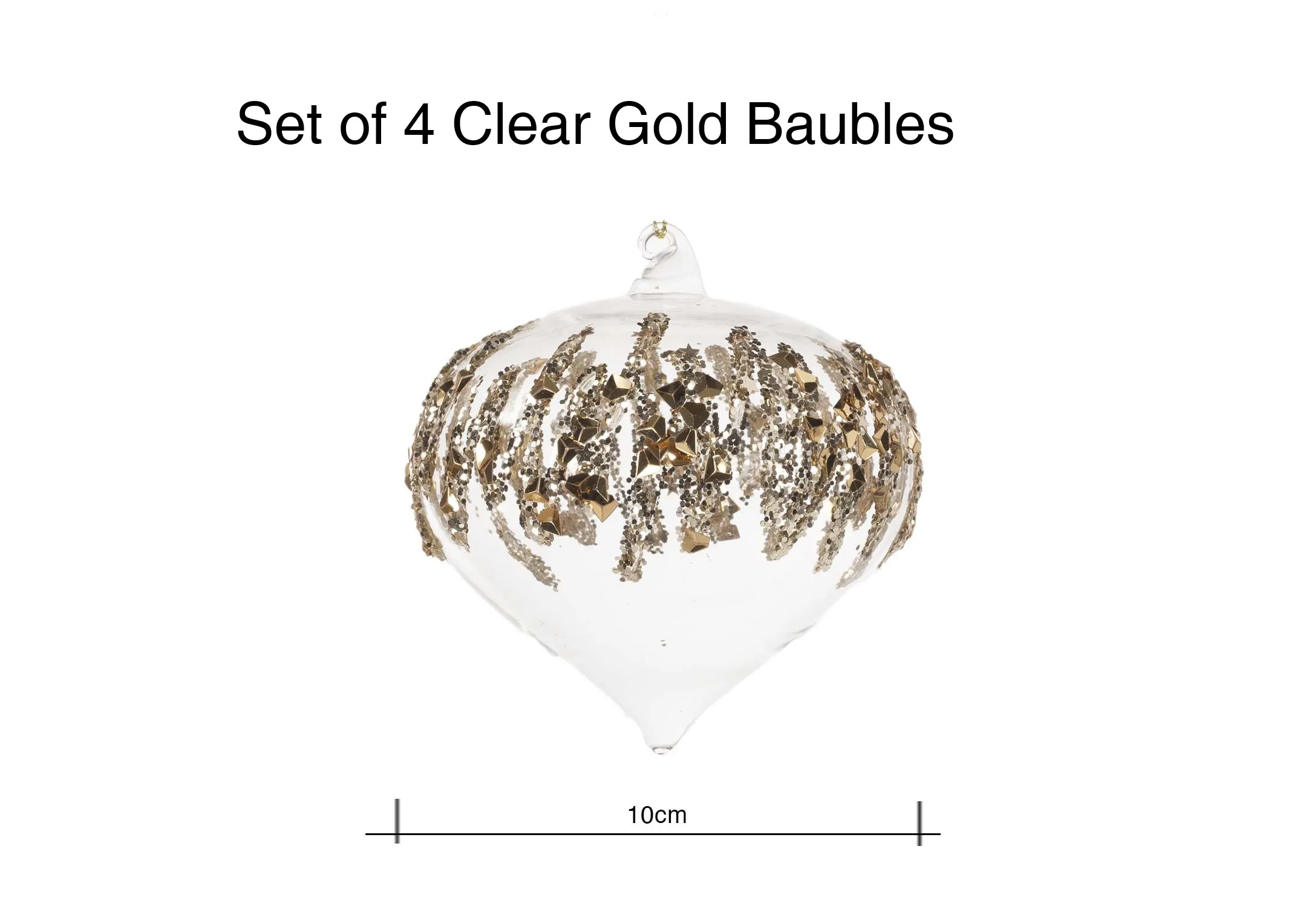 A dimension image of the Midnight Clear Baubles with 8cm diameter