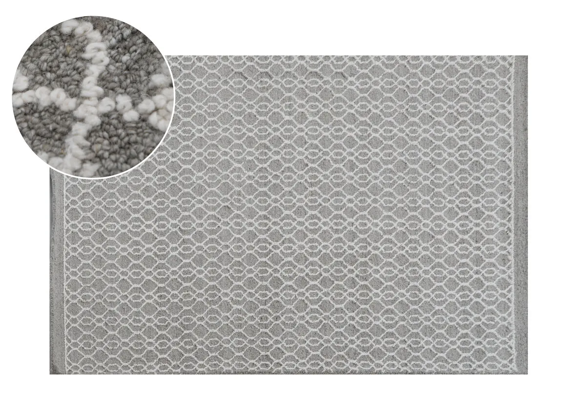 Grey & Ivory 120cm x 170cm Small Rug - Heiny