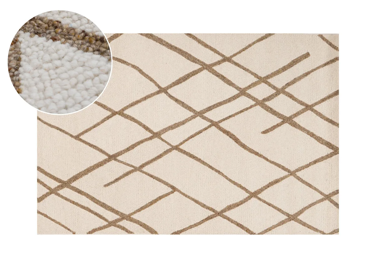 Ivory & Gold 160cm x 230cm Medium Rug - Monterose