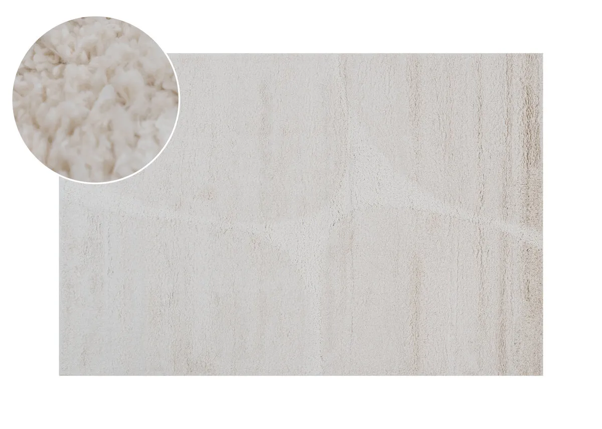 Cream 200cm x 290cm Shaggy Large Rug - Vivo