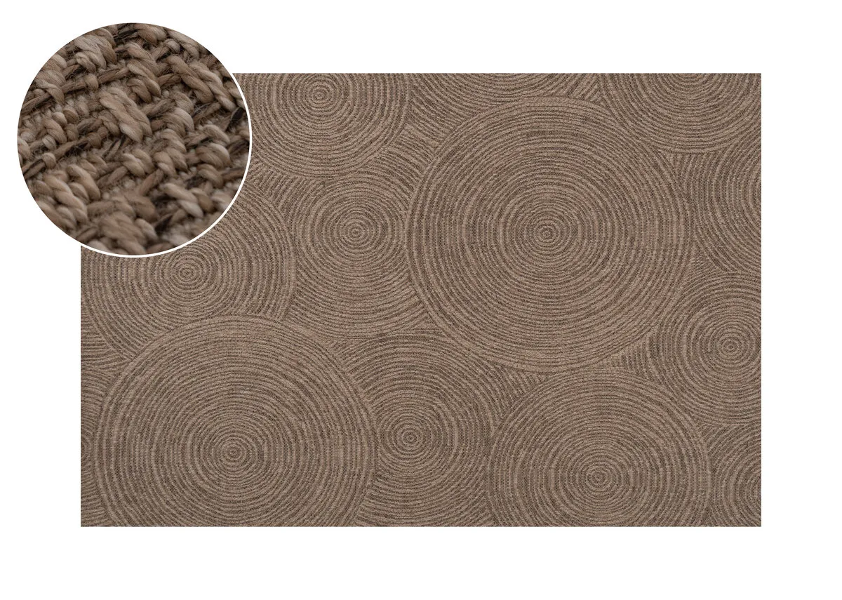Brown Swirl 120cm x 170cm Indoor Outdoor Small Rug - Kenzy