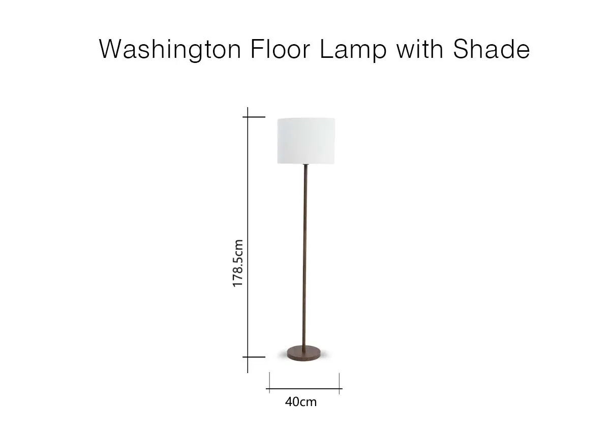 A dimension image of the Washington Floor Lamp with 40cm x 175cm