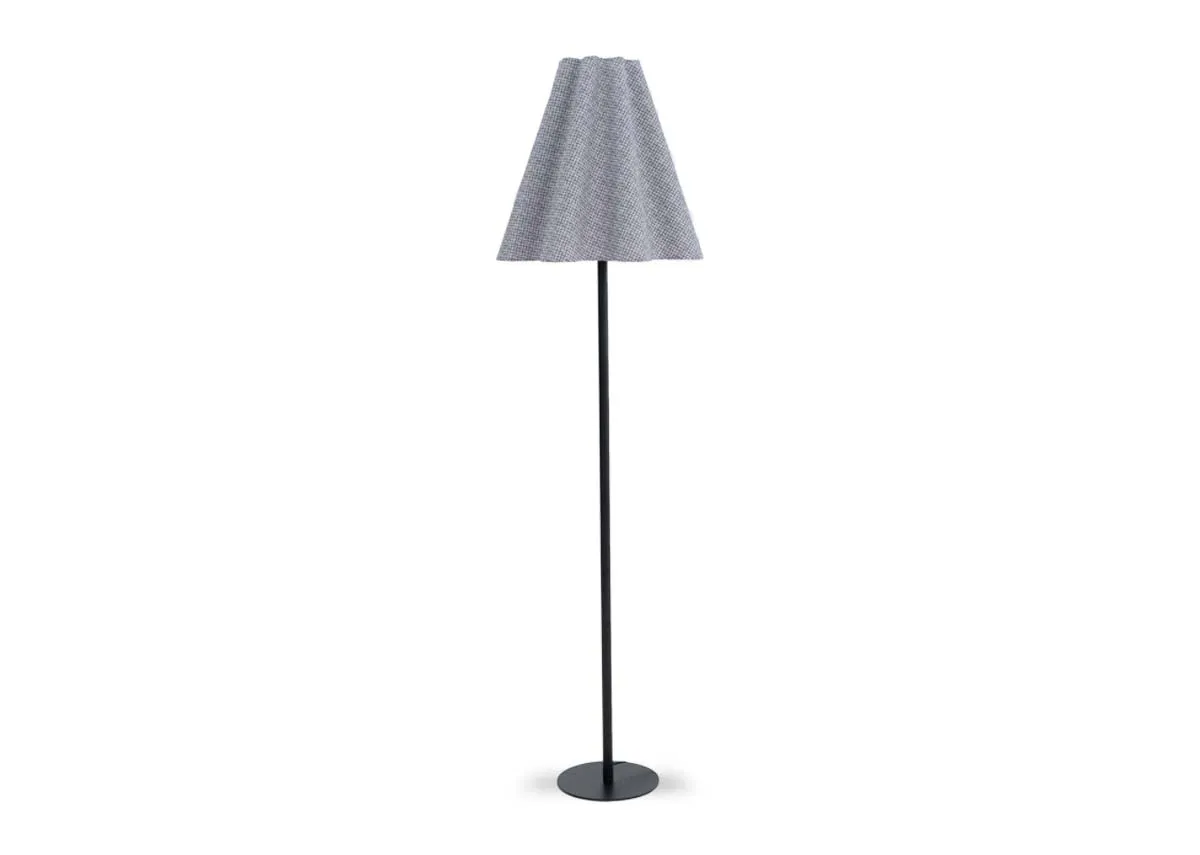Black Floor Lamp with Linen Shade - Rodrigo