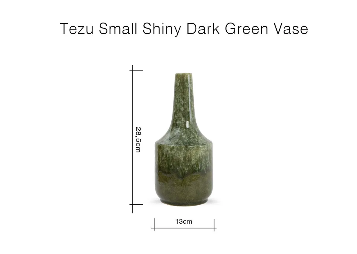 A dimension image of the Tezu Small Dark Vase with 13cm x 28.5cm