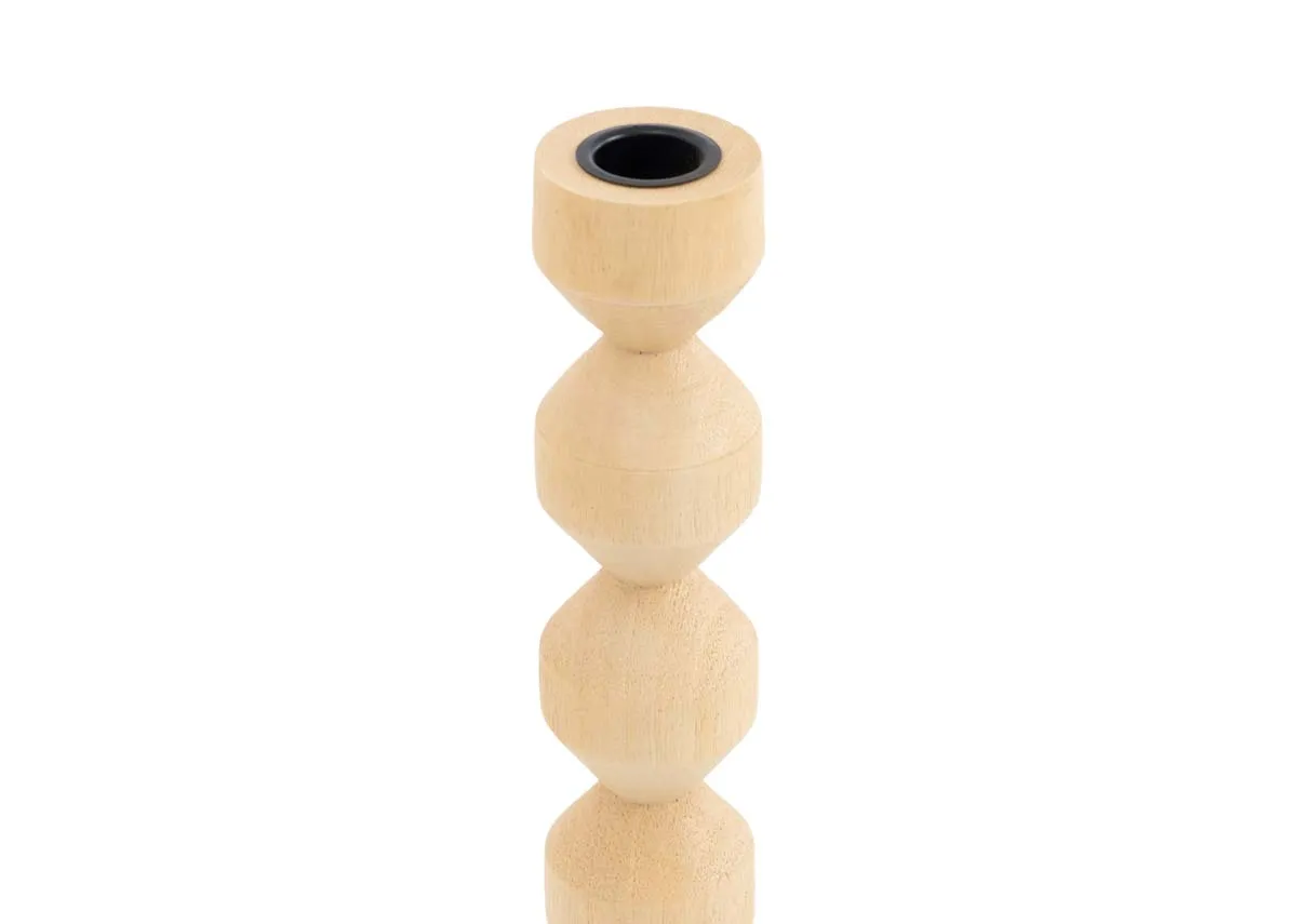 A medium light wood candle stick from EZ Living Furnitures Dozza range.