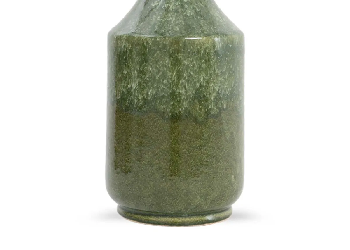 A large green vase from EZ Livings Tezu range. Closeup of wide base