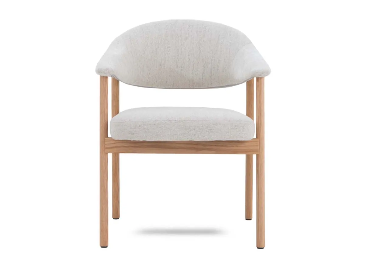 A dimension image of the Elk natural dining chair with 58.5cm x 40cm x 81.5cm