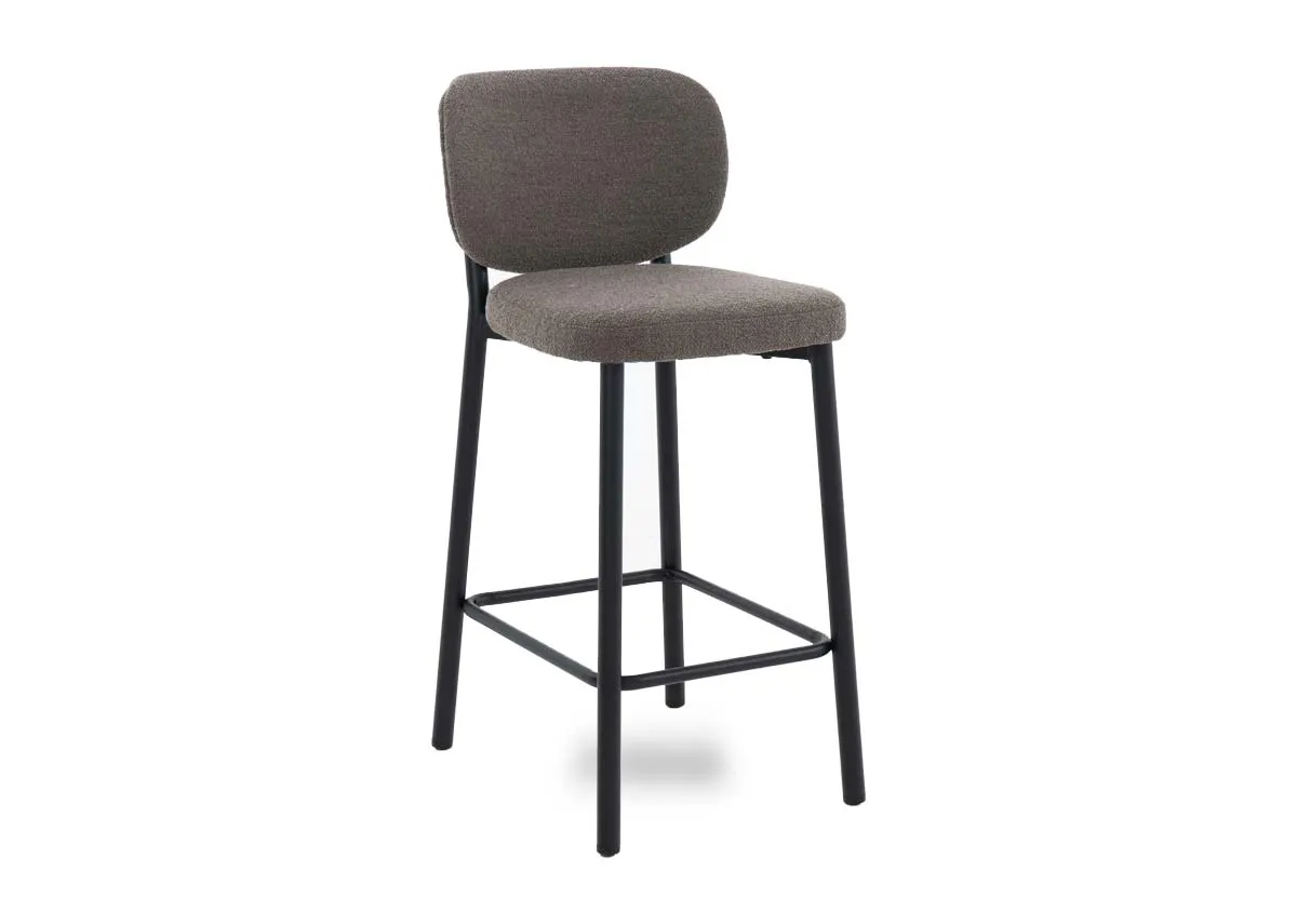 Dark Taupe Boucle Counter Bar Stool - Swan