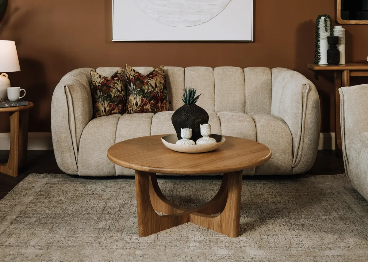 Natural Oak Round Coffee Table - Flow