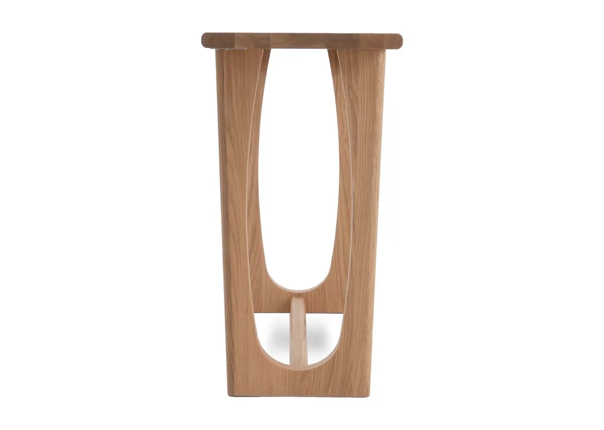 A dimension image of the Flow Natural Console table with 140cm x 37.5cm x 75cm