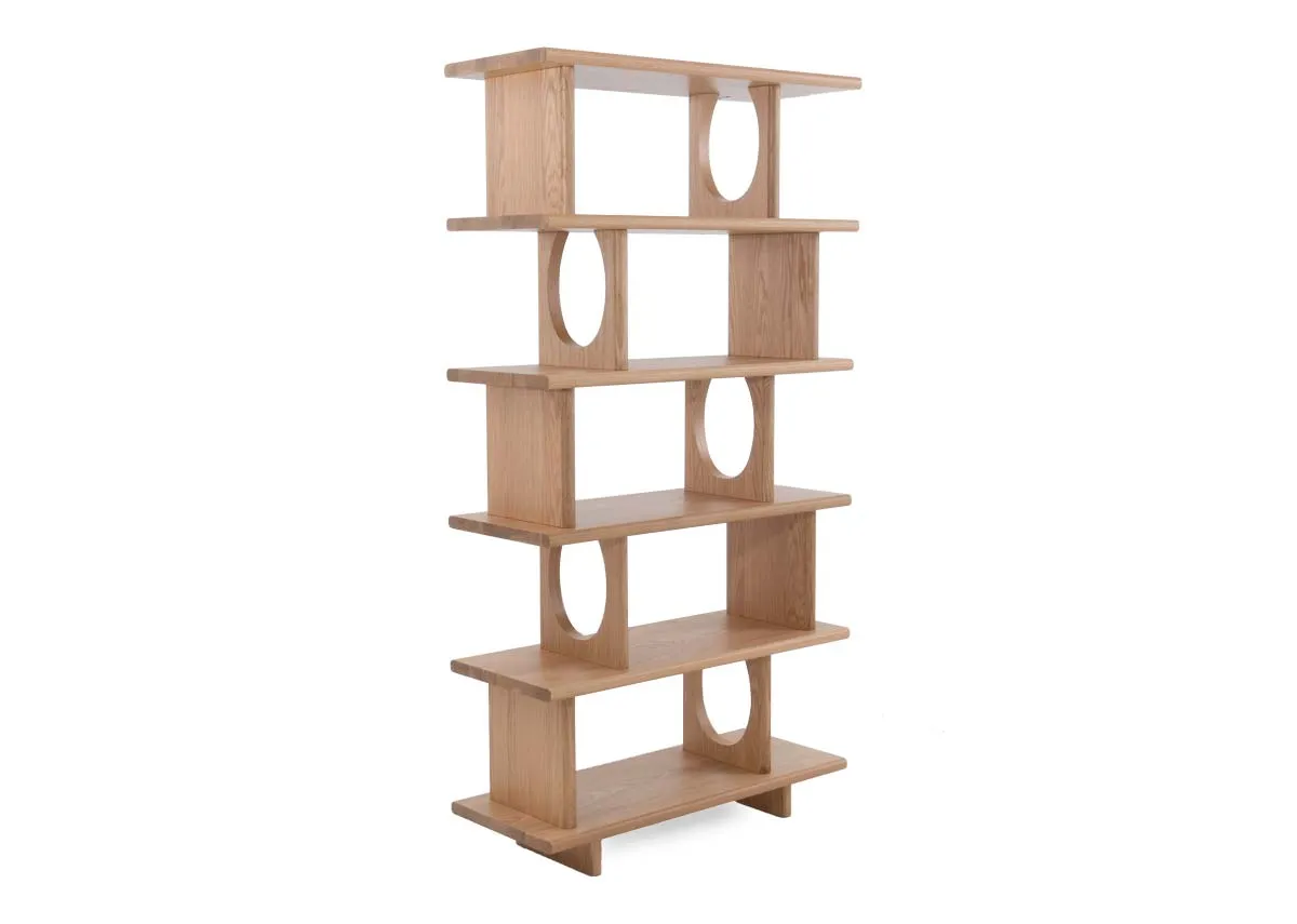 Tall Natural Oak Shelving Unit - Flow