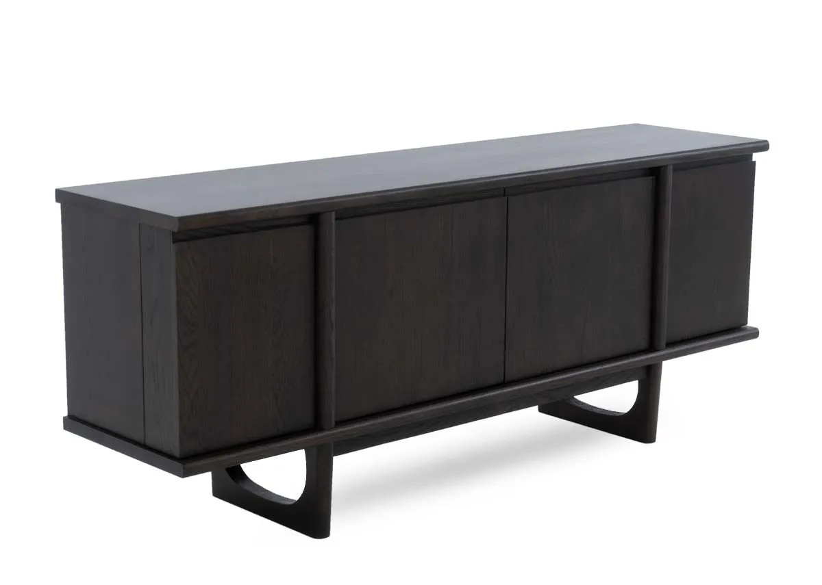  4 Door Dark Brown Oak Sideboard - Flow
