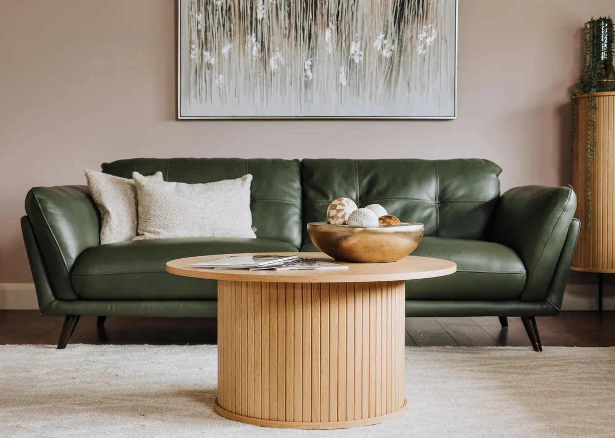 Round Natural Oak Coffee Table - Nola