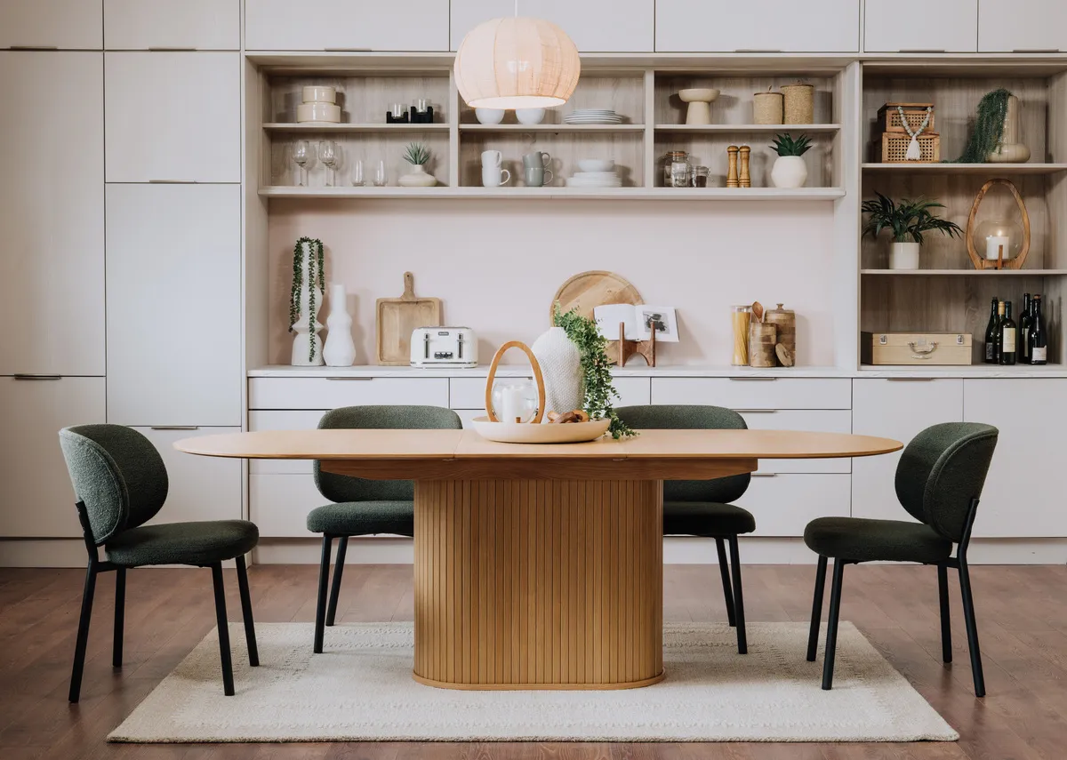 180cm-230cm Natural Oak Extendable Oval Dining Table - Nola