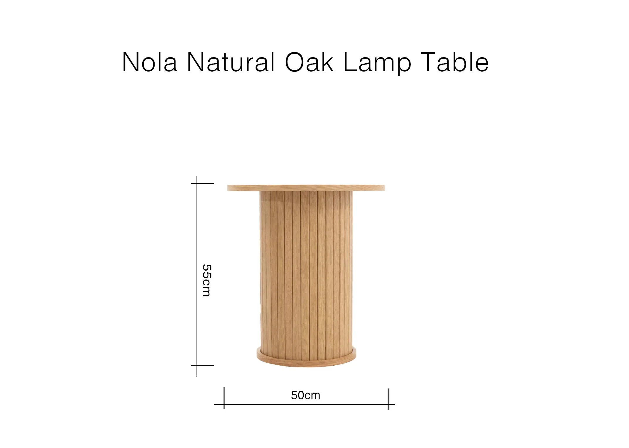 ion image of the Nola natural oak lamp table with 50cm x 55cm