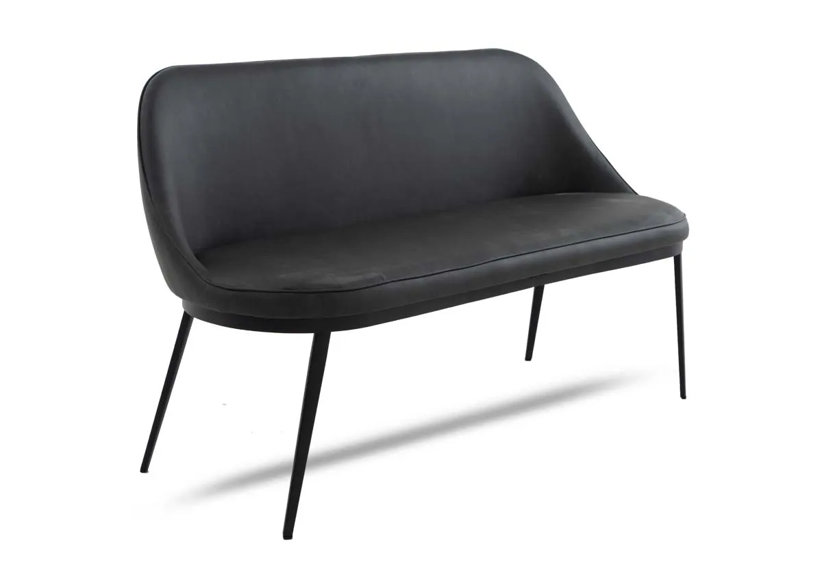 Dark Grey Faux Leather Sofa Bench - Gain