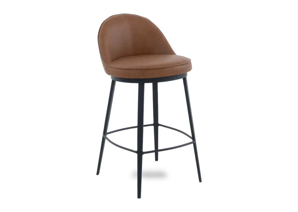 Brown Faux Leather Counter Bar Stool - Gain