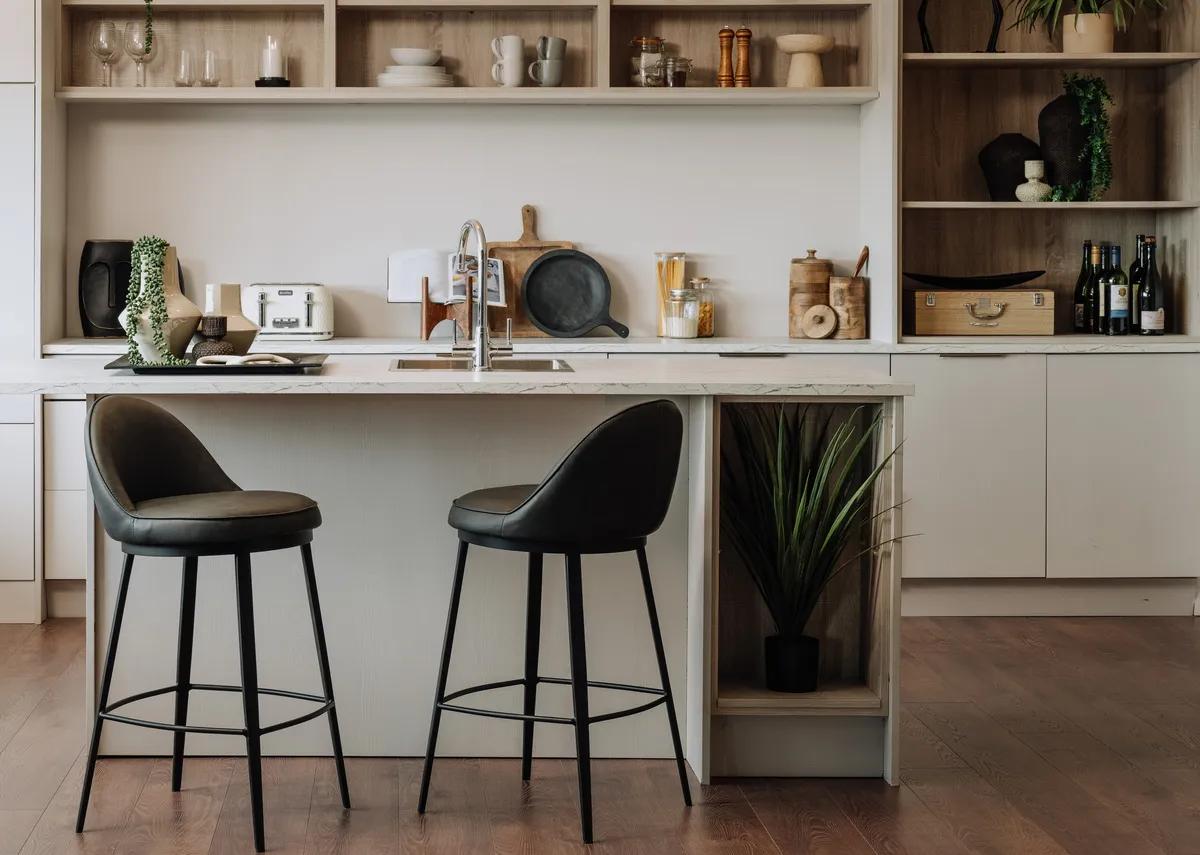 Dark Grey Faux Leather Counter Bar Stool - Gain