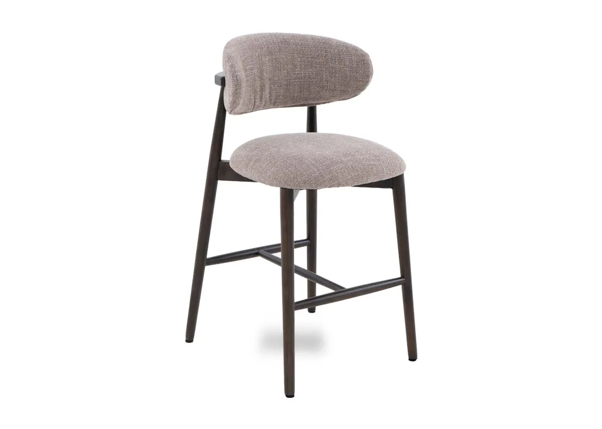 Beige Fabric Counter Bar Stool - Hazel
