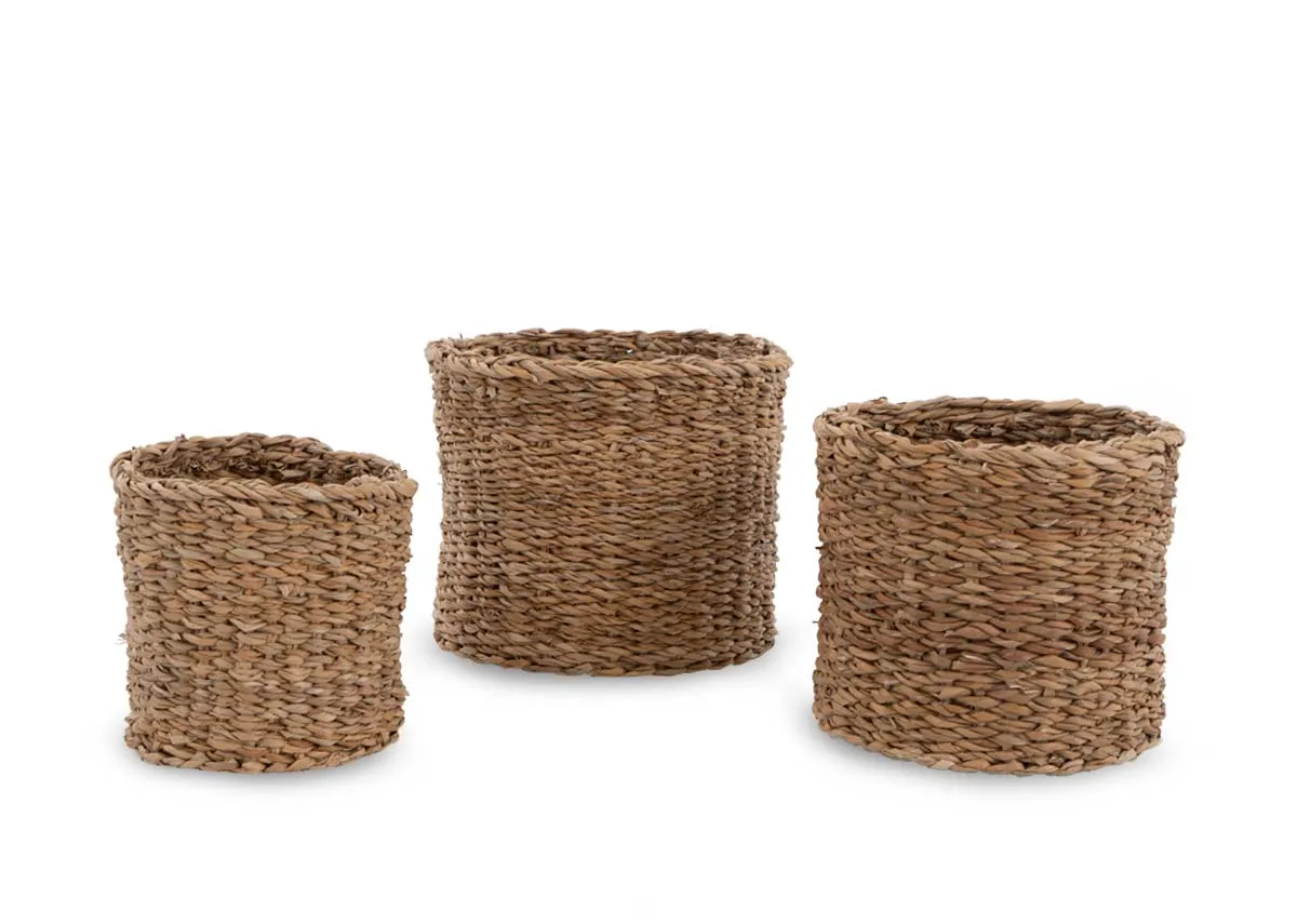 A dimension image of the Caspian Set of 3 Baskets with 17-25cm x 16-20cm