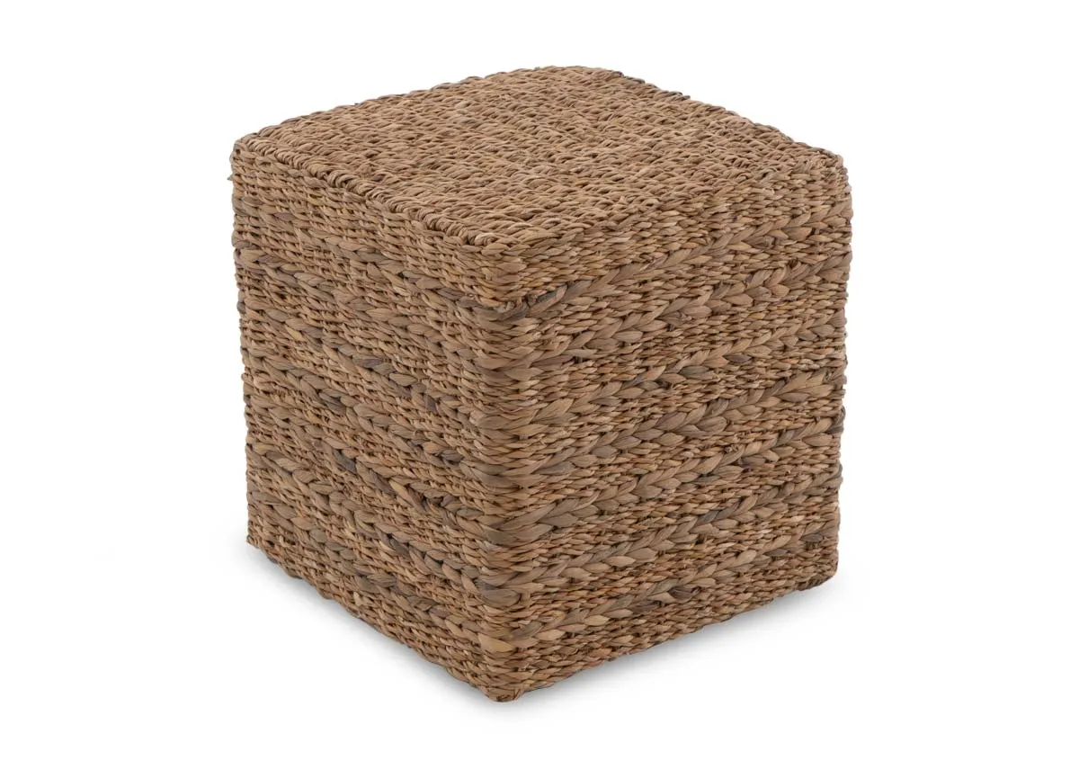 Natural Fibre Cube Pouffe - Tarni