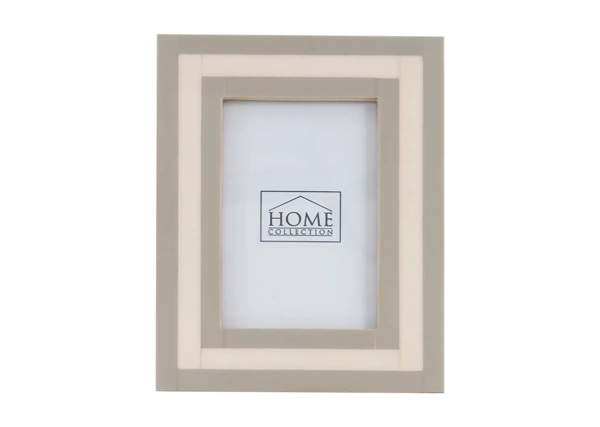 6" x 8" Grey & White Resin Photo Frame - Fawn