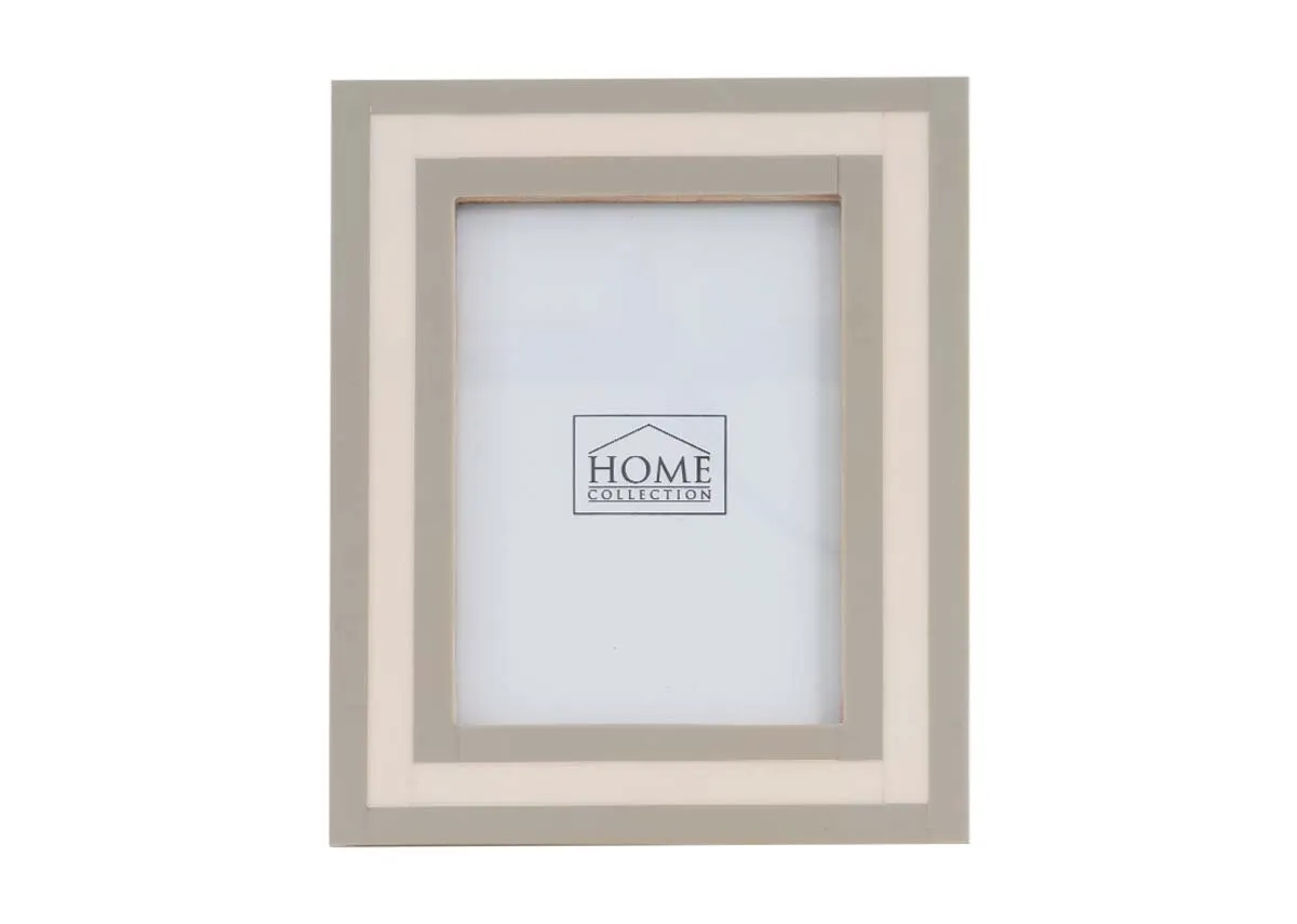 7" x 9" Grey & White Resin Photo Frame - Fawn