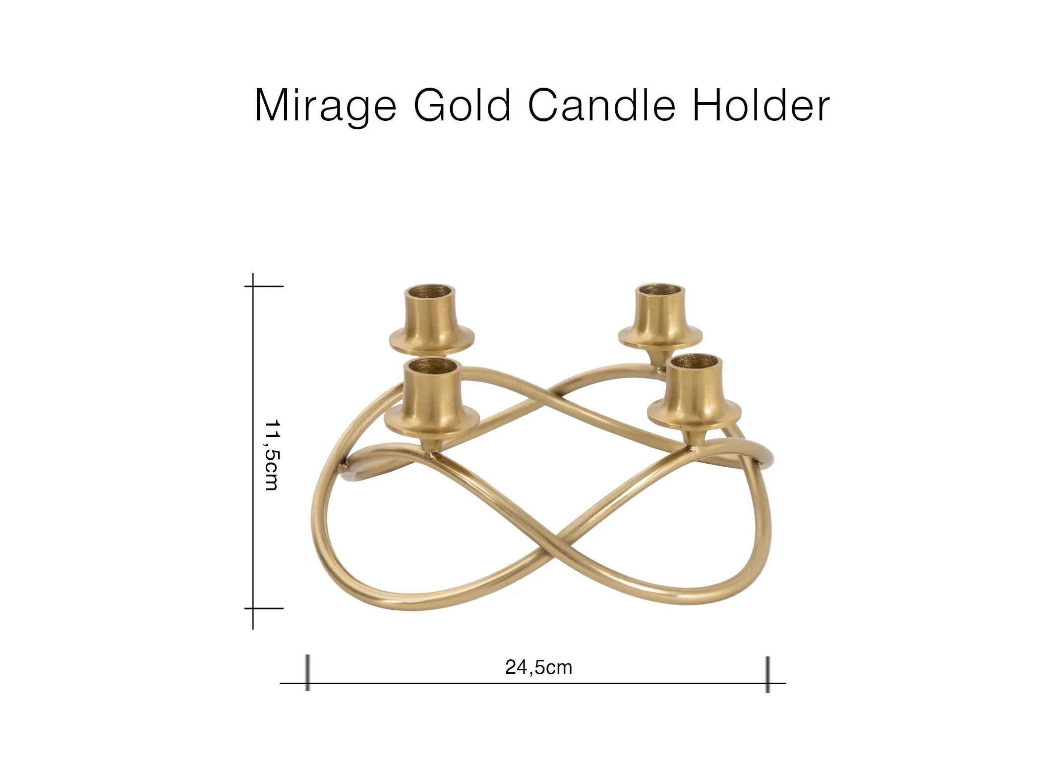 A dimension image of the Mirage Candle Holder with 34.5cm x 11.5cm