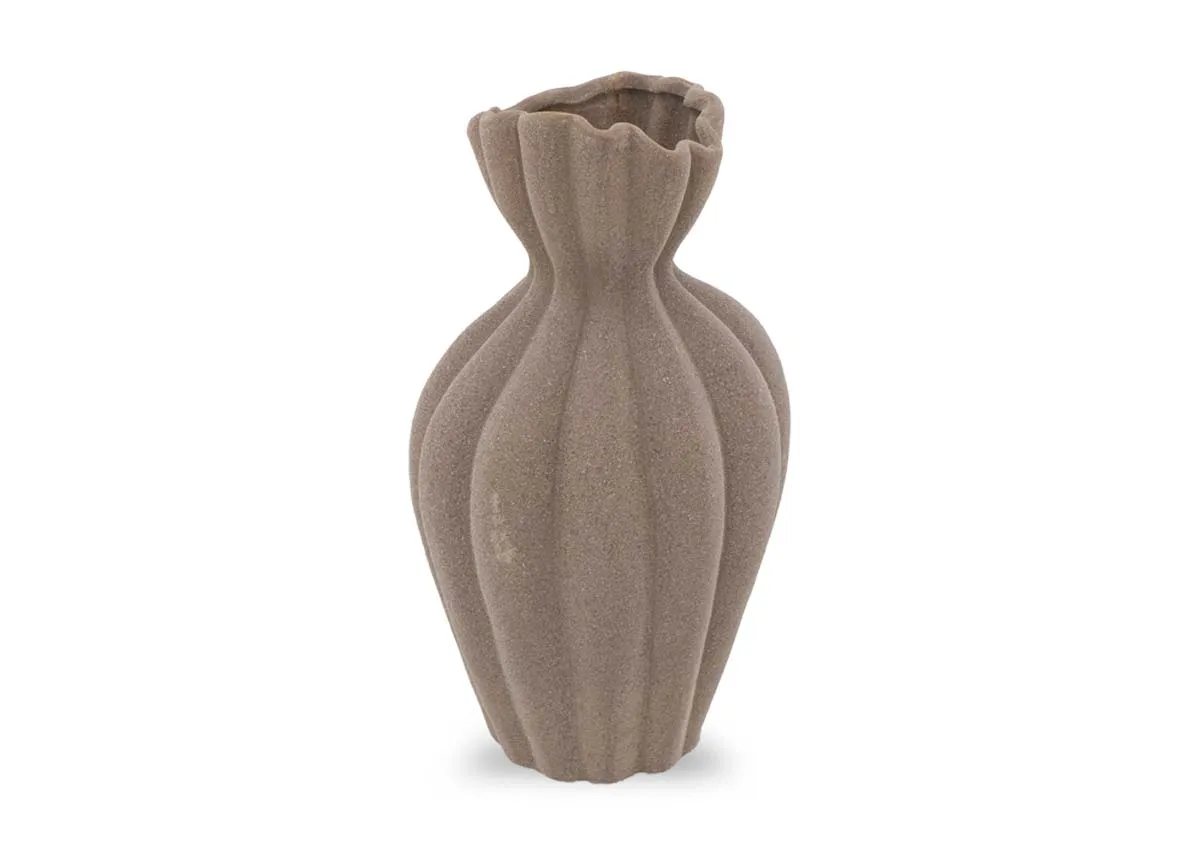 Large Taupe Deco Vase - Sillian