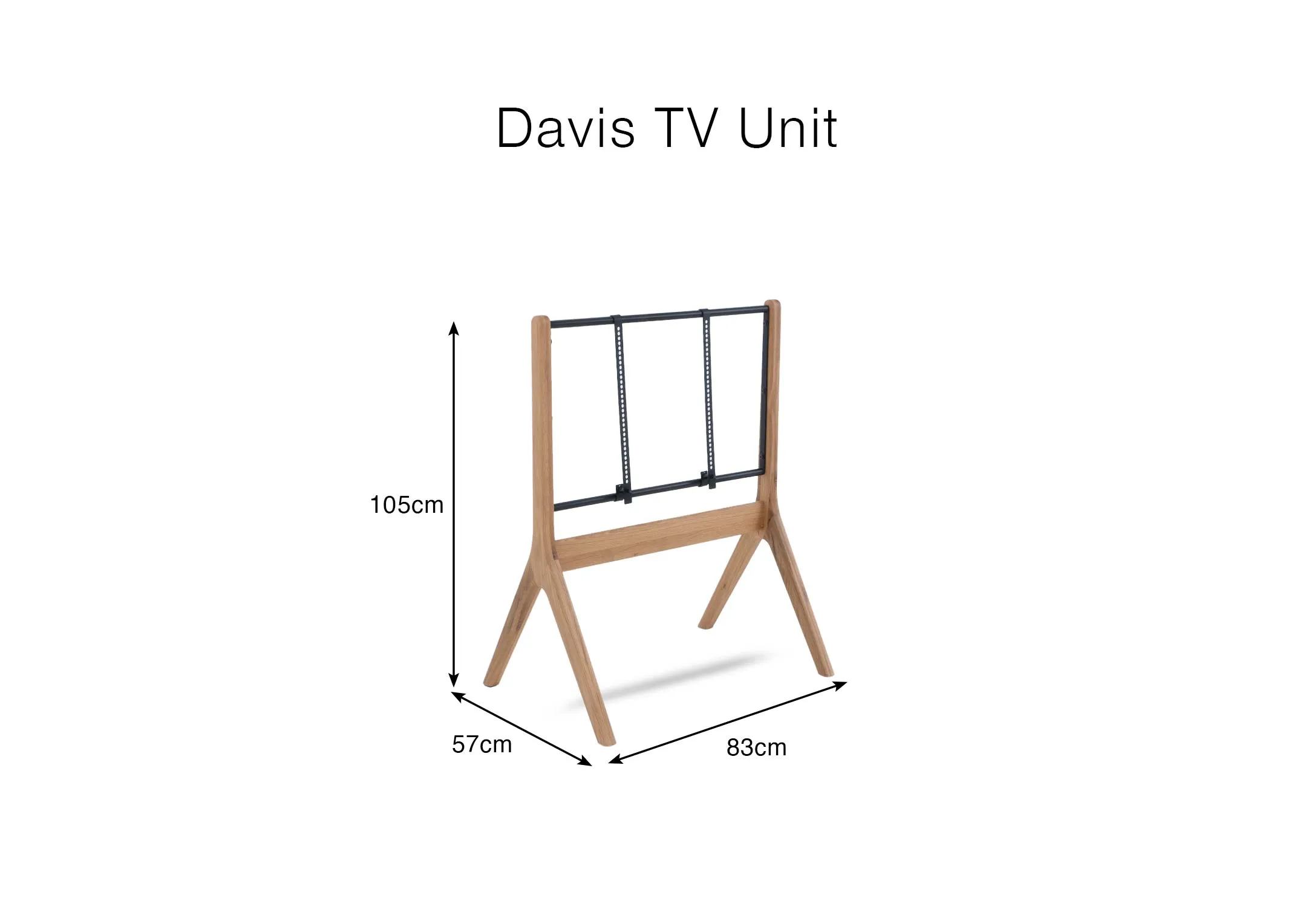 A dimension image of the Davis TV Unit with 83cm x 57cm x 105cm