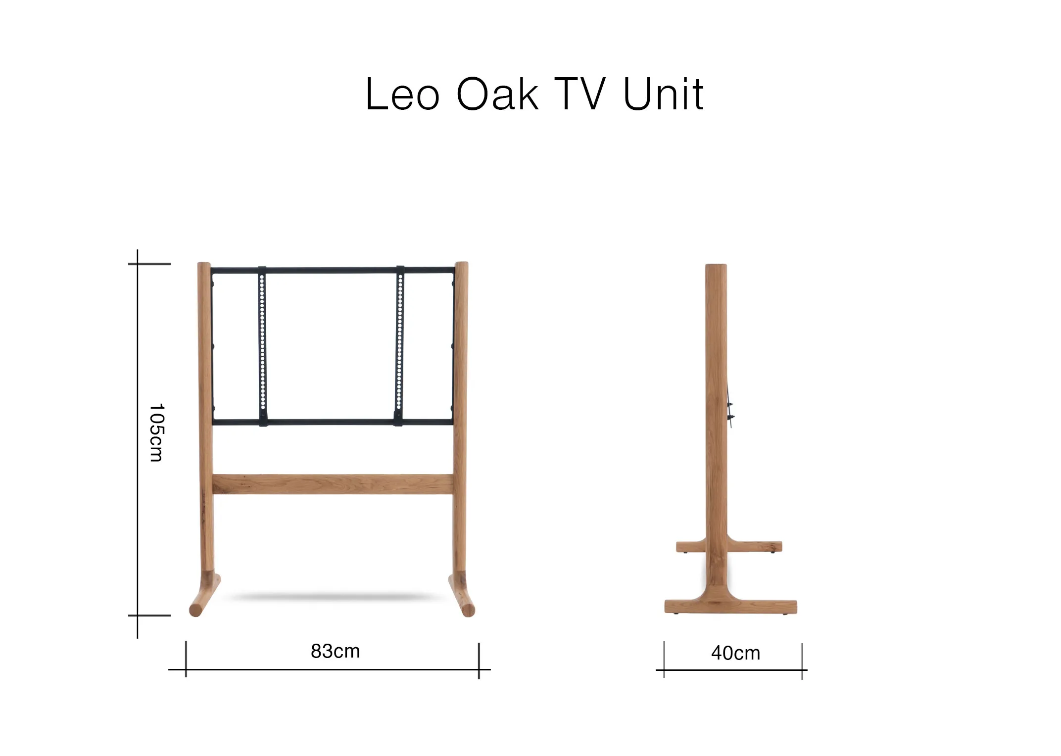 A dimension image of the leo TV Stand with 83cm x 105cm x 40cm