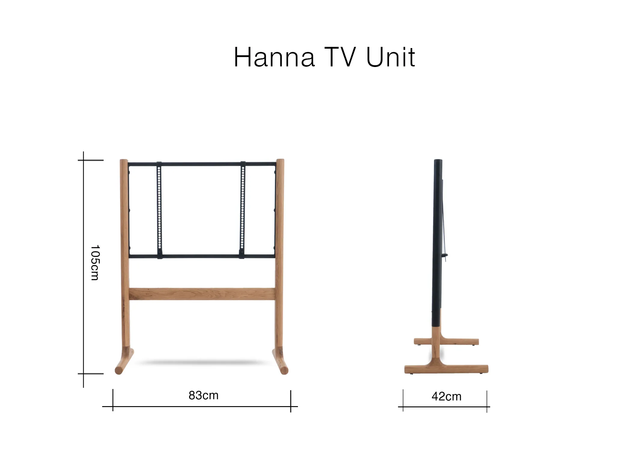 A dimension image of the Hanna TV Unit with 83cm x 105cm x 42cm