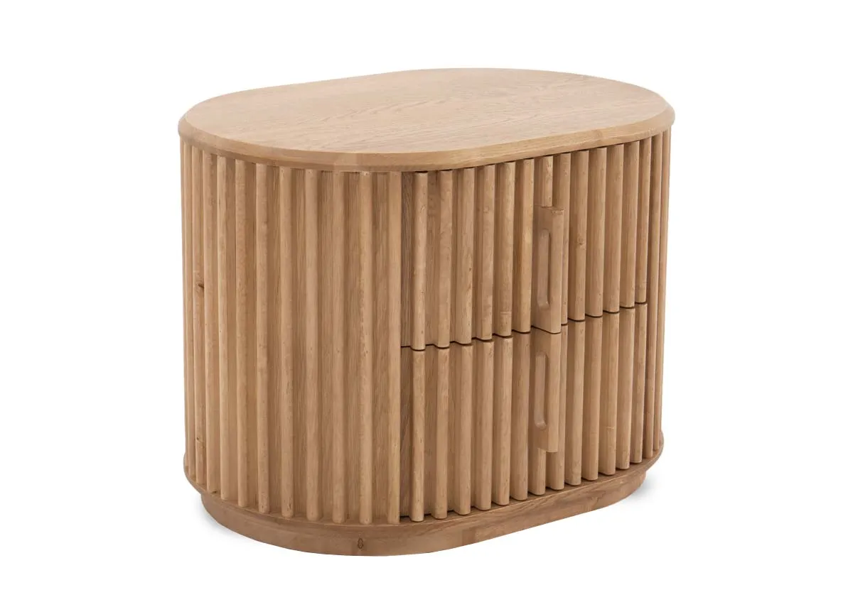 2 Drawer Slatted Oak Locker - Bradley