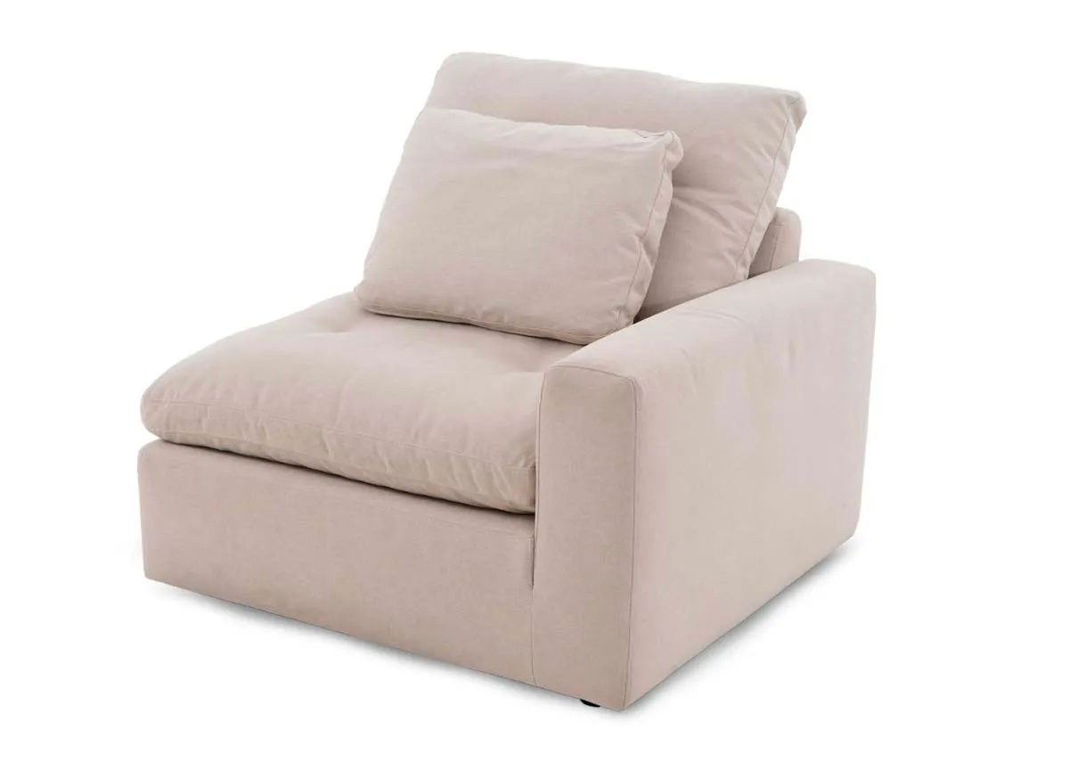 Beige Easy Clean Fabric 1.5 Arm RAF Unit - Cozy