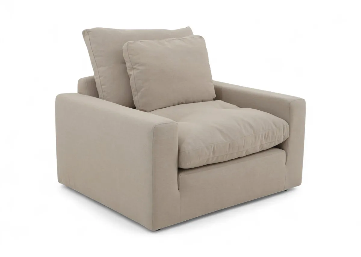 Beige Easy Clean Fabric Cuddler - Cozy
