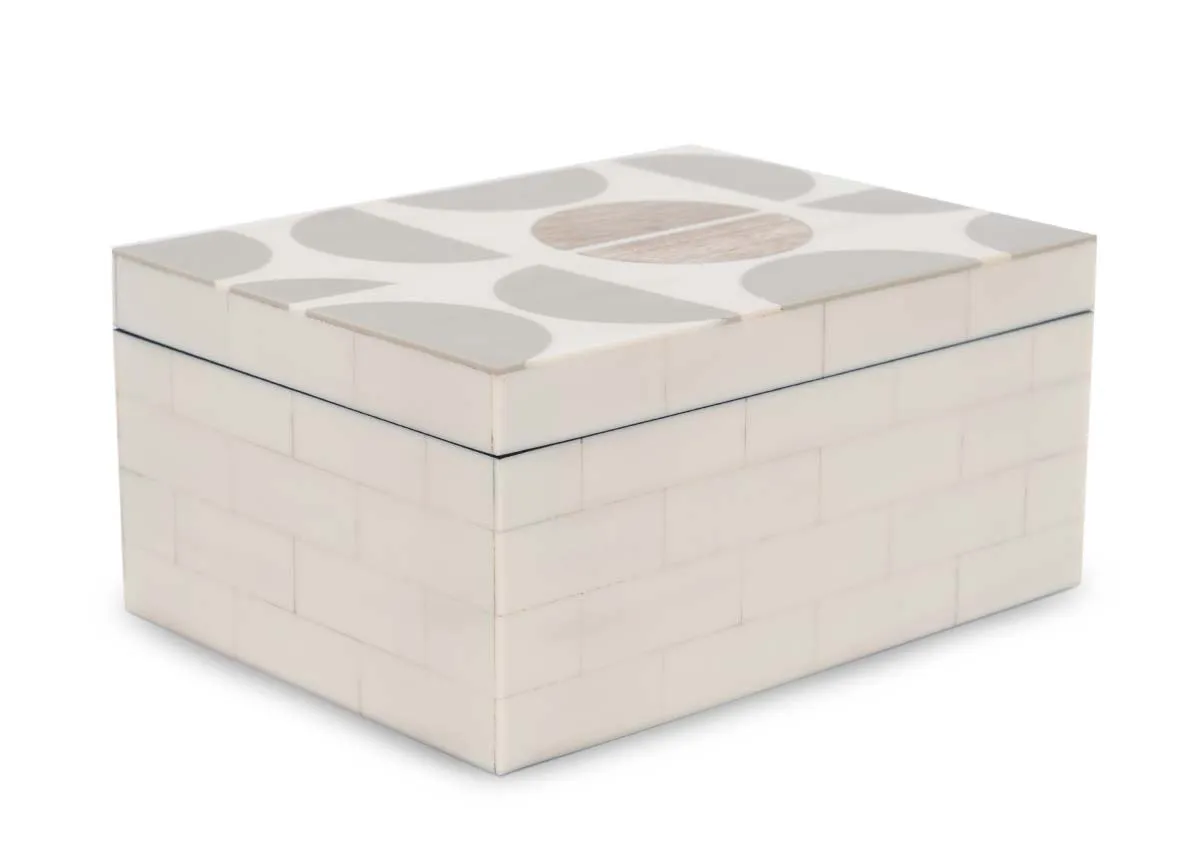 Large Grey & White Deco Box - Crimson